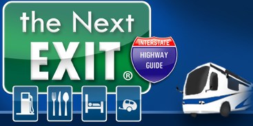 Highway and interstate exit services and amenities guide book for RV or truck
