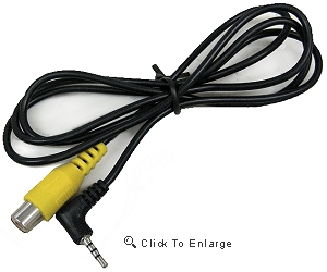 RCA to 2.5mm video camera cable / converter wire for Rand McNally GPS backup camera
