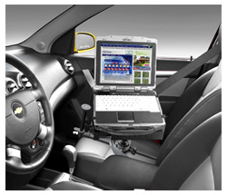 Portable laptop mount for vehicle