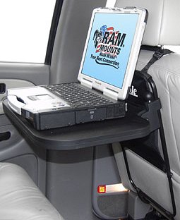 Back of seat laptop vehicle mount