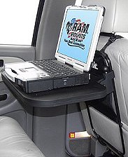 Back of seat vehicle laptop computer, DVD player, or game tray.