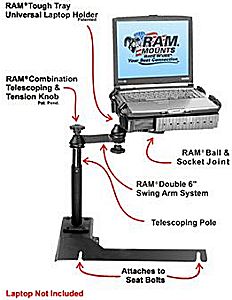 Truck computer laptop desk with Toshiba laptop