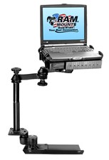 Truck computer laptop desk with Toshiba laptop for Chevy and GMC crew cabs