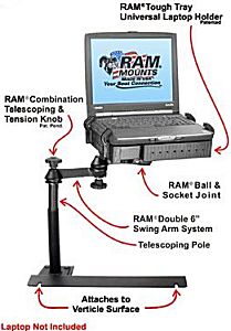 Dodge computer laptop desk with Toshiba laptop