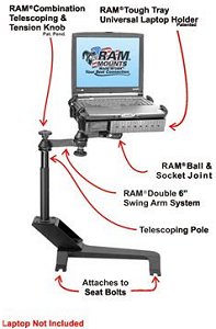 Escalade computer laptop desk with Toshiba laptop