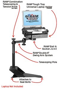 Ram VB138st1 laptop stand for toyota fj cruiser