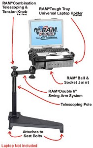 Vehicle laptop computer mount for Toyota Scion