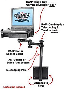 Universal laptop desk with Toshiba laptop