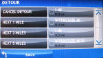 Truck routing detour options screen